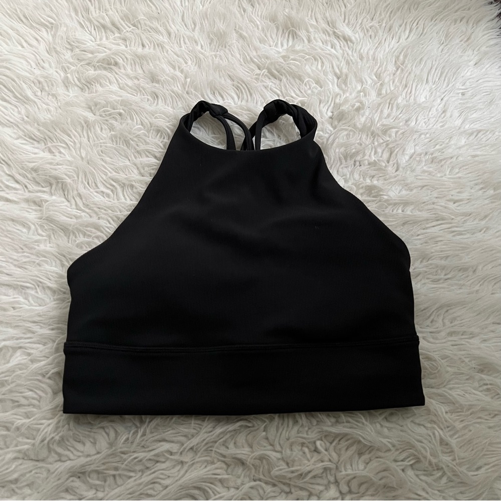Lululemon Energy High-Neck Longline Ribbed Bra